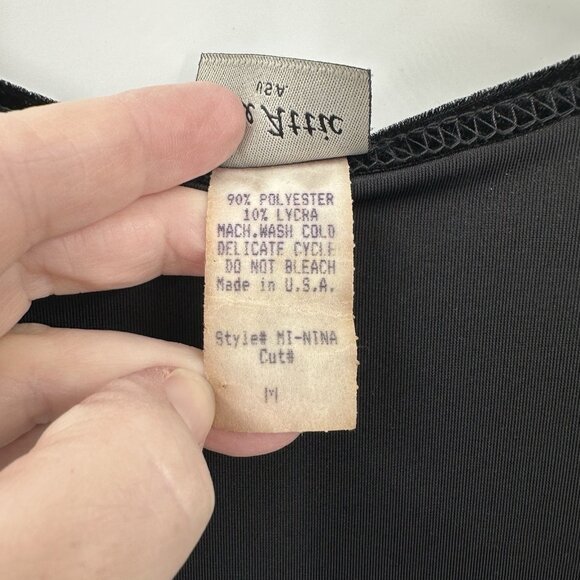 vintage 90s VELVET MIDI DRESS emo goth thigh high slit Y2K retro lbd black M - Picture 8 of 8